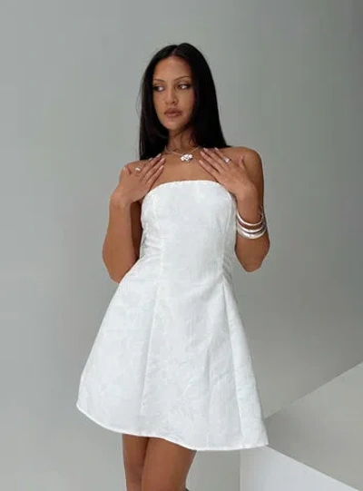 Princess Polly Picard Strapless Mini Dress In White