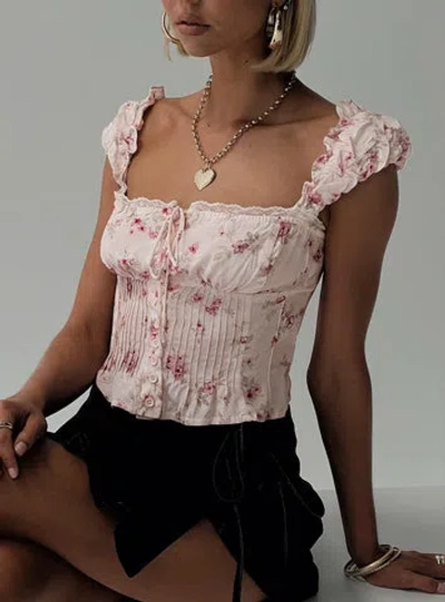 Princess Polly Rinza Top In Pink Floral