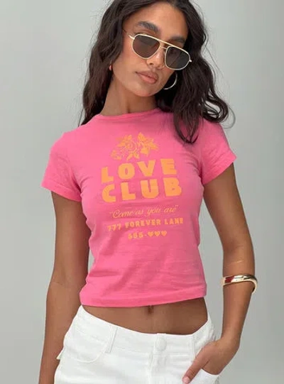 Princess Polly Lower Impact Thread Together Love Club Baby Tee Pink In Carmen Rose