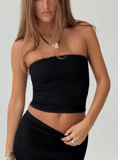 Princess Polly Lower Impact Huckle Tube Top In Black