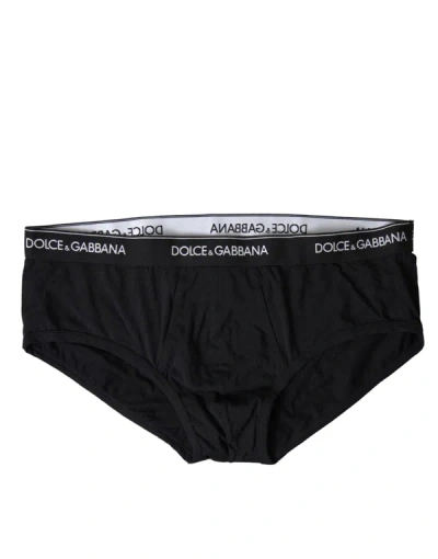 Dolce & Gabbana Black Cotton Stretch Slip Brando Brief Men's Underwear