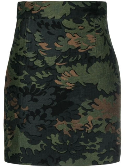 Ports 1961 Leaf Embroidered Mini Skirt In Green