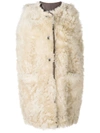 Marni Furry Sleeveless Coat In Neutrals