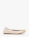 Lanvin Mélodie Leather Ballerina Flat For Women In Beige