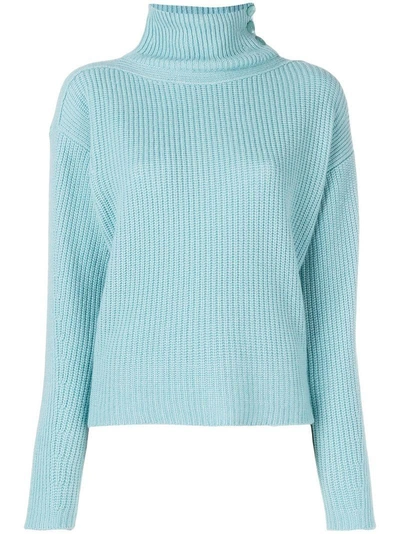 Lamberto Losani Ribbed Knit Sweater - Blue