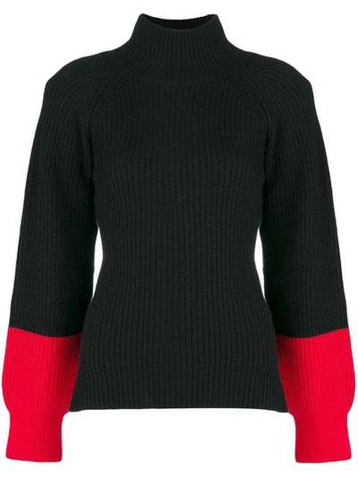 Eudon Choi Colourblock Turtleneck Jumper In Black