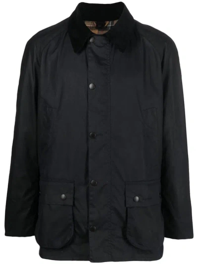 Barbour Ashby Waxed Jacket In Azul