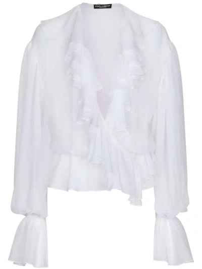 Dolce & Gabbana Blouse With Ruffle Details In White