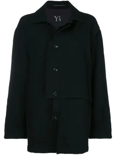 Y's Buttoned Coat - Black