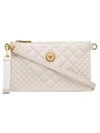 Versace Nude Medusa Quilted Leather Clutch Bag - Neutrals In Nude & Neutrals