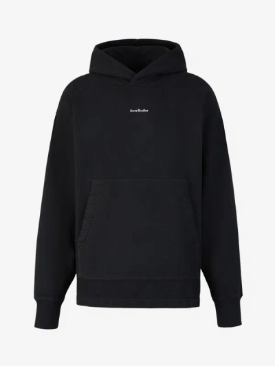 Acne Studios Printed Hood Sweatshirt In Negre