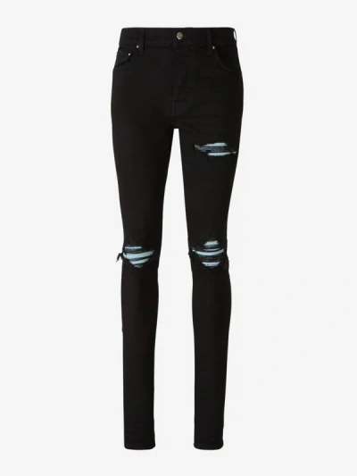 Amiri Straight Ripped Jeans In Negre