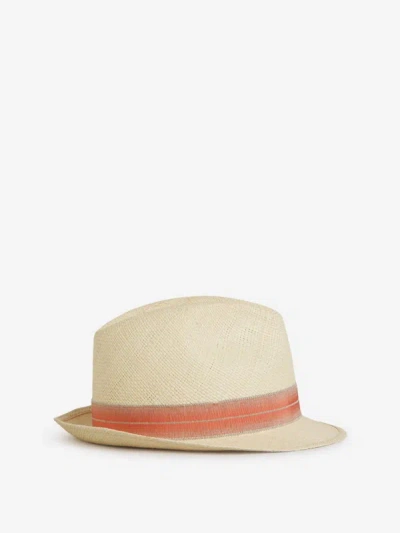 Borsalino Straw Panama Hat In Taronja Clar