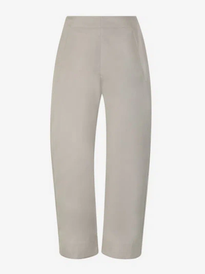 Bottega Veneta Oversize Cotton Trousers In Taupe