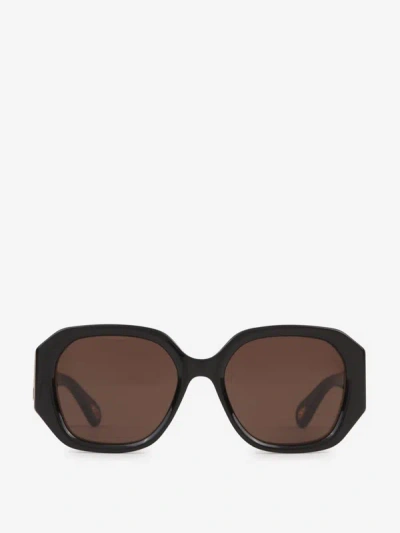 Chloé Oval Sunglasses In Negre