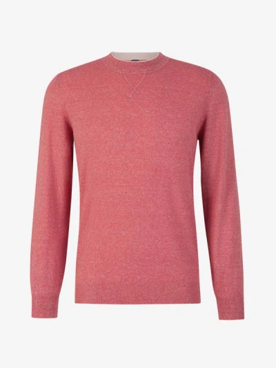 Fedeli Cashmere And Linen Sweater In Vermell