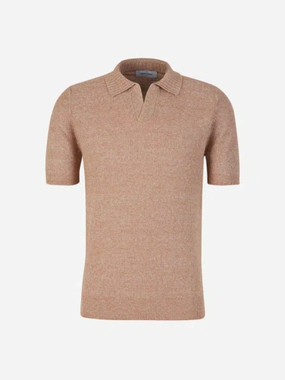 Gran Sasso Skipper Linen Polo In Taronja