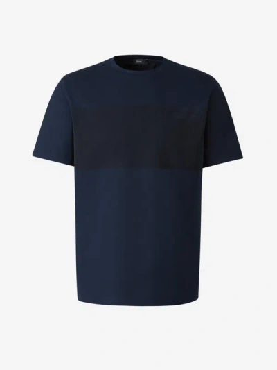 Herno Pocket Technical T-shirt In Blau Nit