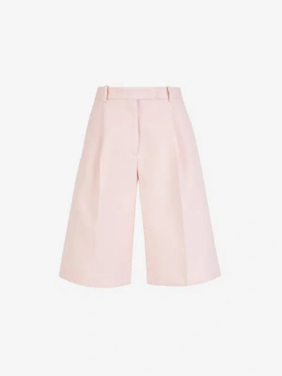 Jil Sander Wool Clip Bermuda Shorts In Light Pink