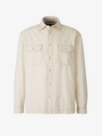 John Elliott Princeton Work Denim Shirt In Crema