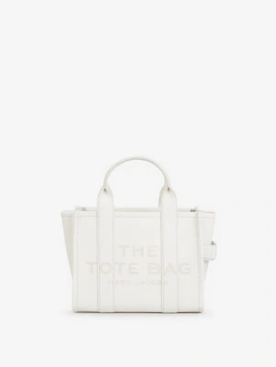 Marc Jacobs Leather S Tote Bag In Blanc