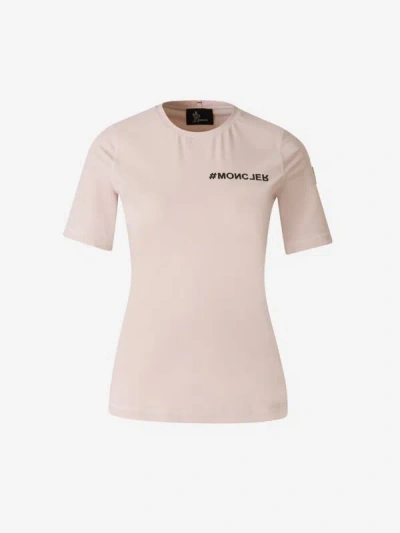 Moncler Grenoble Logo Technical T-shirt In Rosa Pal