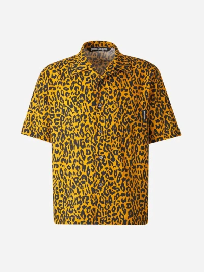 Palm Angels Animal Motif Shirt In Lleopard