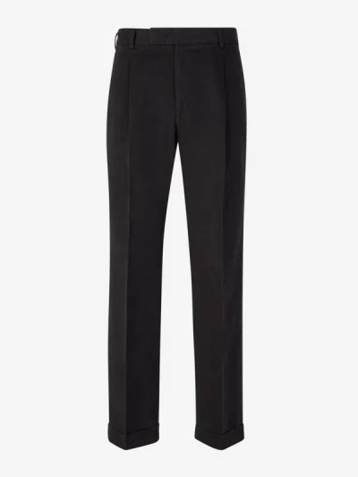 Pt01 Cotton Formal Trousers In Blau Nit