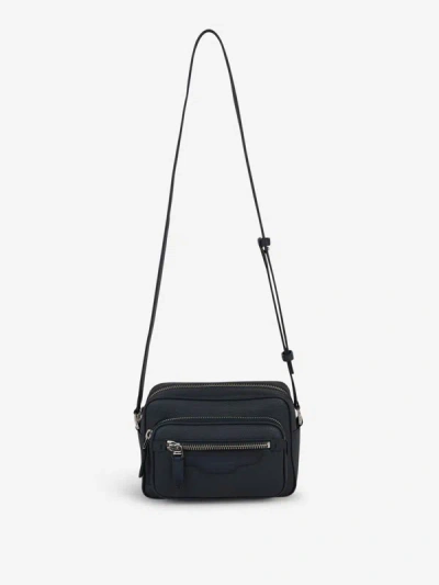 Santoni Leather Shoulder Bag In Blau Nit