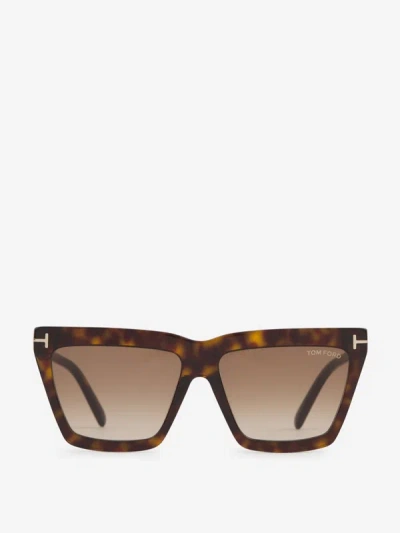 Tom Ford Eden Rectangular Sunglasses In Logo Estampado En La Lente Y Interior De Las Varillas