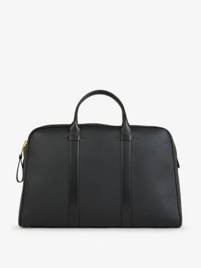 Tom Ford Leather Zipper L Briefcase In Negre