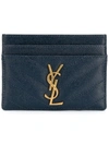 Saint Laurent Logo Plaque Cardholder - Blue