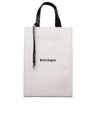 Palm Angels Logo Tote Bag In Avorio