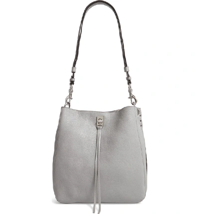 Rebecca Minkoff Small Darren Deerskin Leather Feed Bag - Grey In Grey