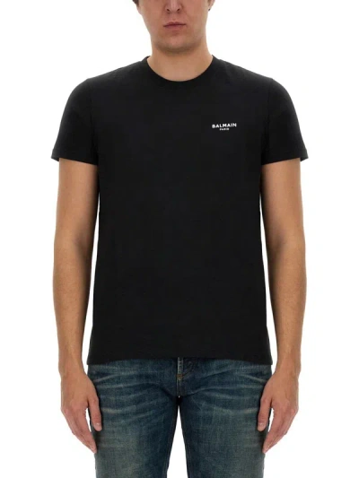 Balmain T-shirt With Logo In Black