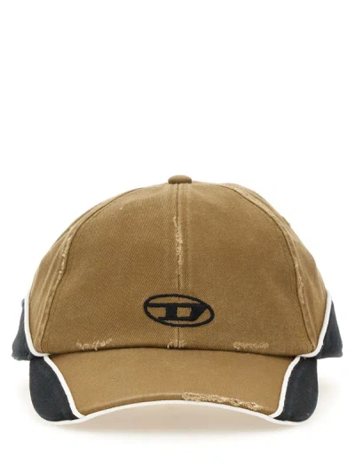 Diesel Baseball Hat With Logo In Beige