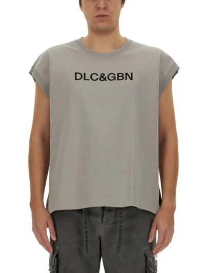 Dolce & Gabbana T-shirt With Logo In Grey