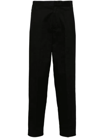 Emporio Armani Cotton Chino Trousers In Black
