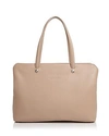 Longchamp Le Foulonne Leather Shoulder Tote Bag In Greige Gray/nickel