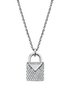 Michael Kors Kors Color Pave Sterling Silver Padlock Charm Necklace In 14k Gold-plated Sterling Silver, 14k Rose 