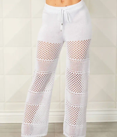 French Kyss Crochet Pant In White