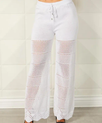 French Kyss Crochet Detail Pant In White
