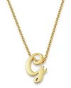 Roberto Coin 18k Yellow Gold Cursive Initial Necklace, 16 In G/gold