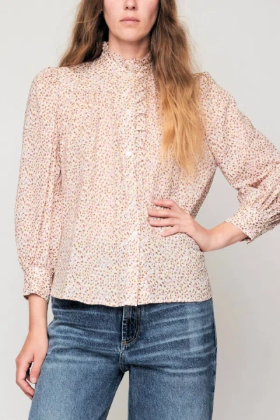 Secular Rene Shirt In Confetti Print Pink In Beige