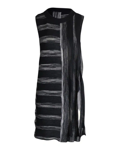 Missoni Sleeveless Striped Mini Dress In Multicolor Wool In Black