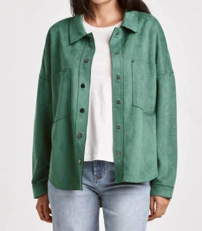Dear John Denim Gina Shacket In Nephrite Suede In Green In Multi