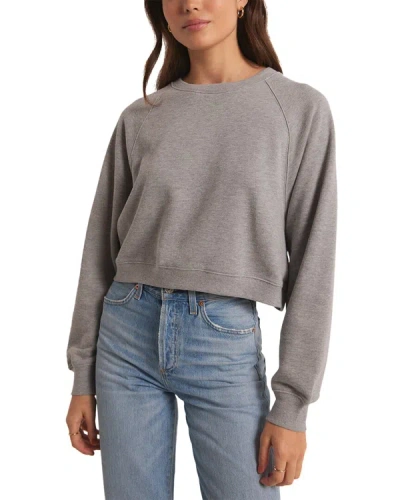 Z Supply Crop Out Sweatshirt In Grey