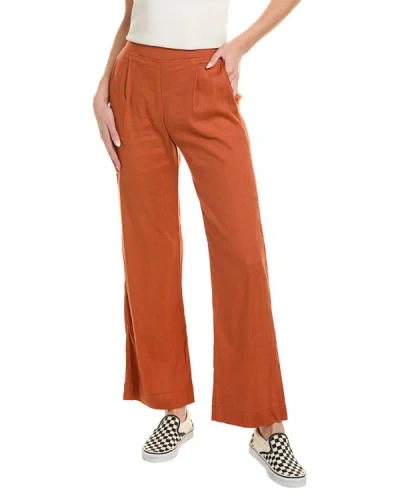 Monrow Linen-blend Pant In Brown