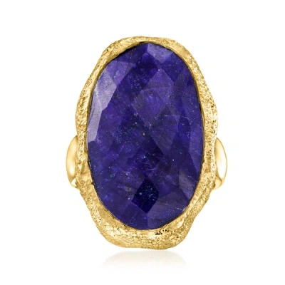 Ross-simons Sapphire Ring In 18kt Gold Over Sterling In Blue
