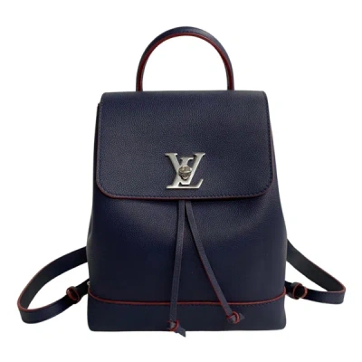 Pre-owned Louis Vuitton Lockme Leather Backpack Bag () In Blue